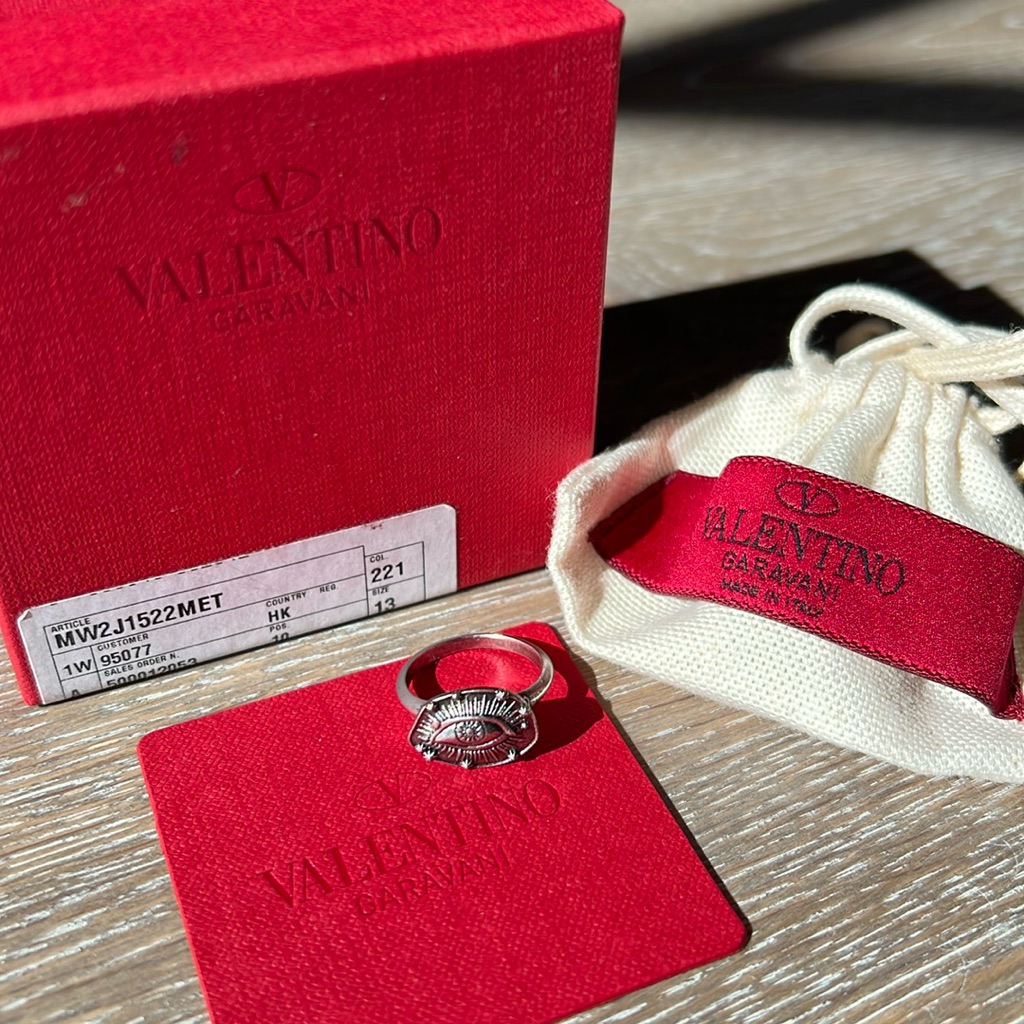 Valentino Lucky Eye Silver Ring Size 13 Us 65 Unisex 158$